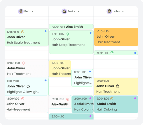 عرض التقويم حسب الموظف