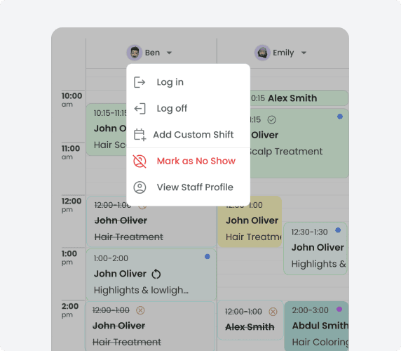 قائمة إجراءات سريعة للموظفين