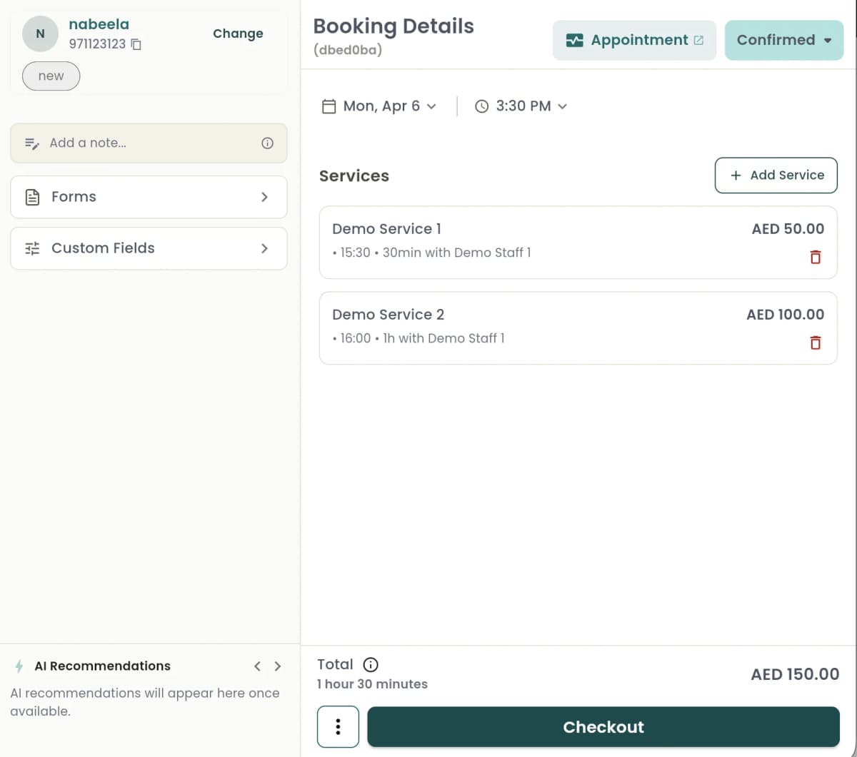Booking & Status Sync