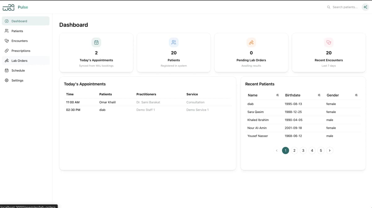 WAJ Nabd Clinical Dashboard