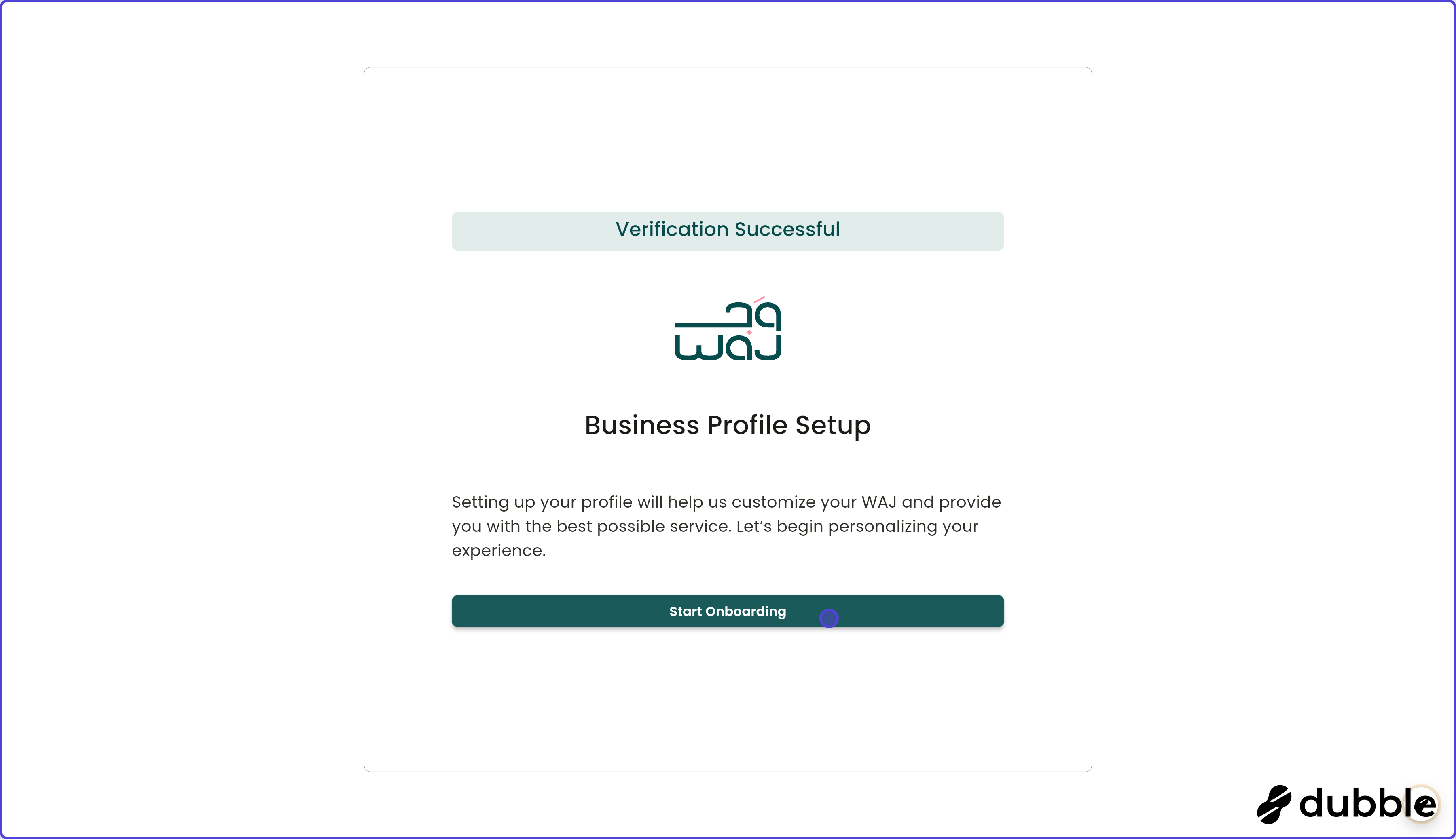 Getting started onboarding your business screenshot