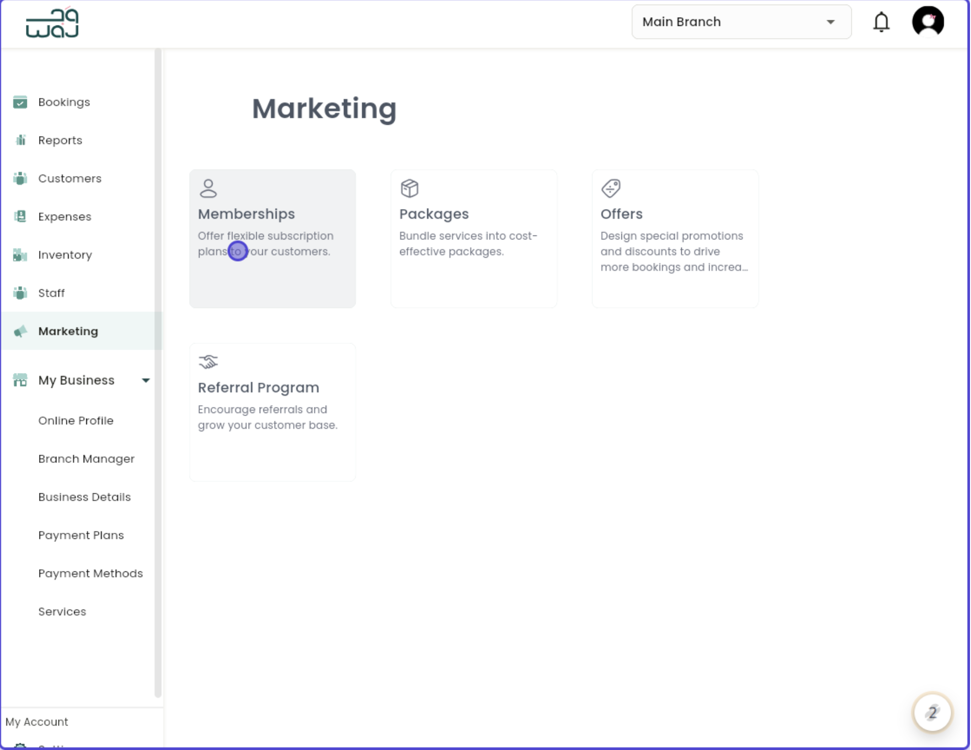 Marketing memberships and subscriptions screenshot