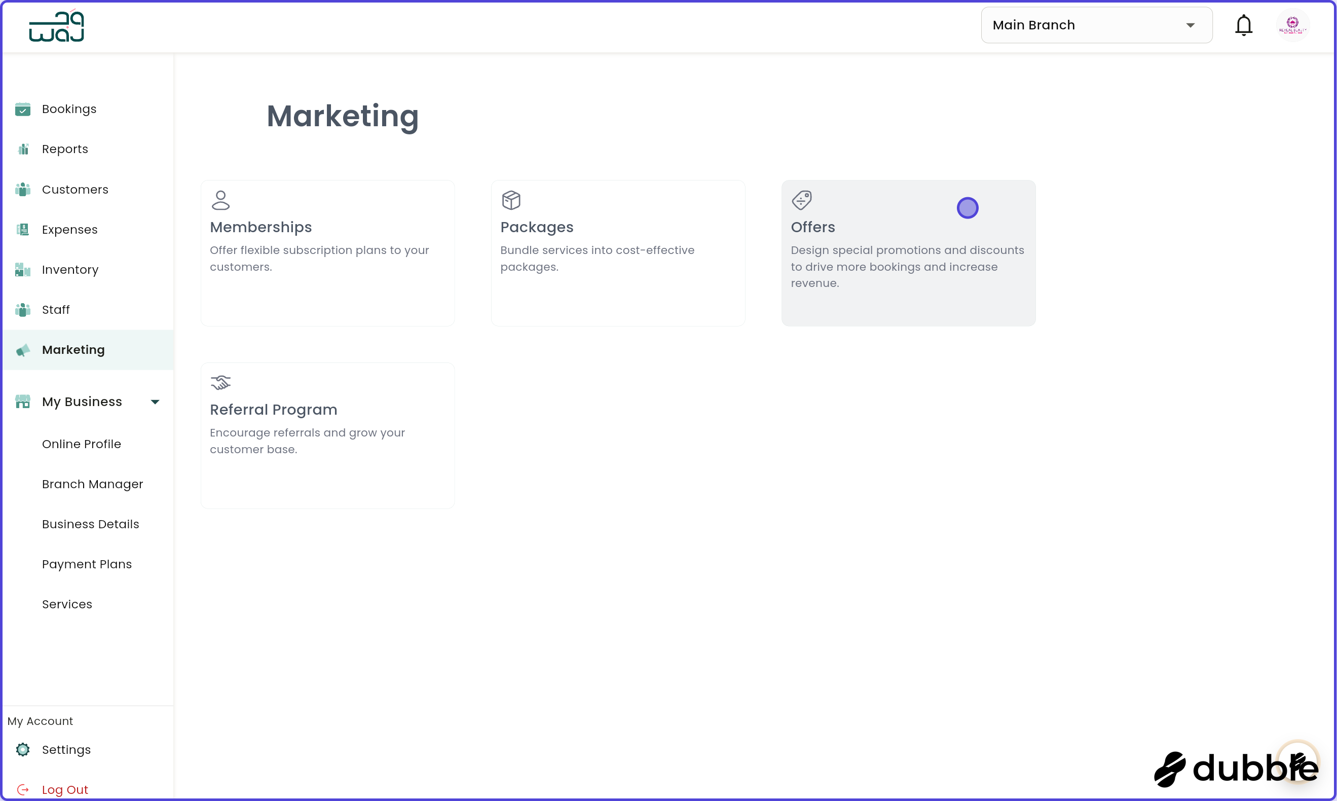 Marketing offers screenshot