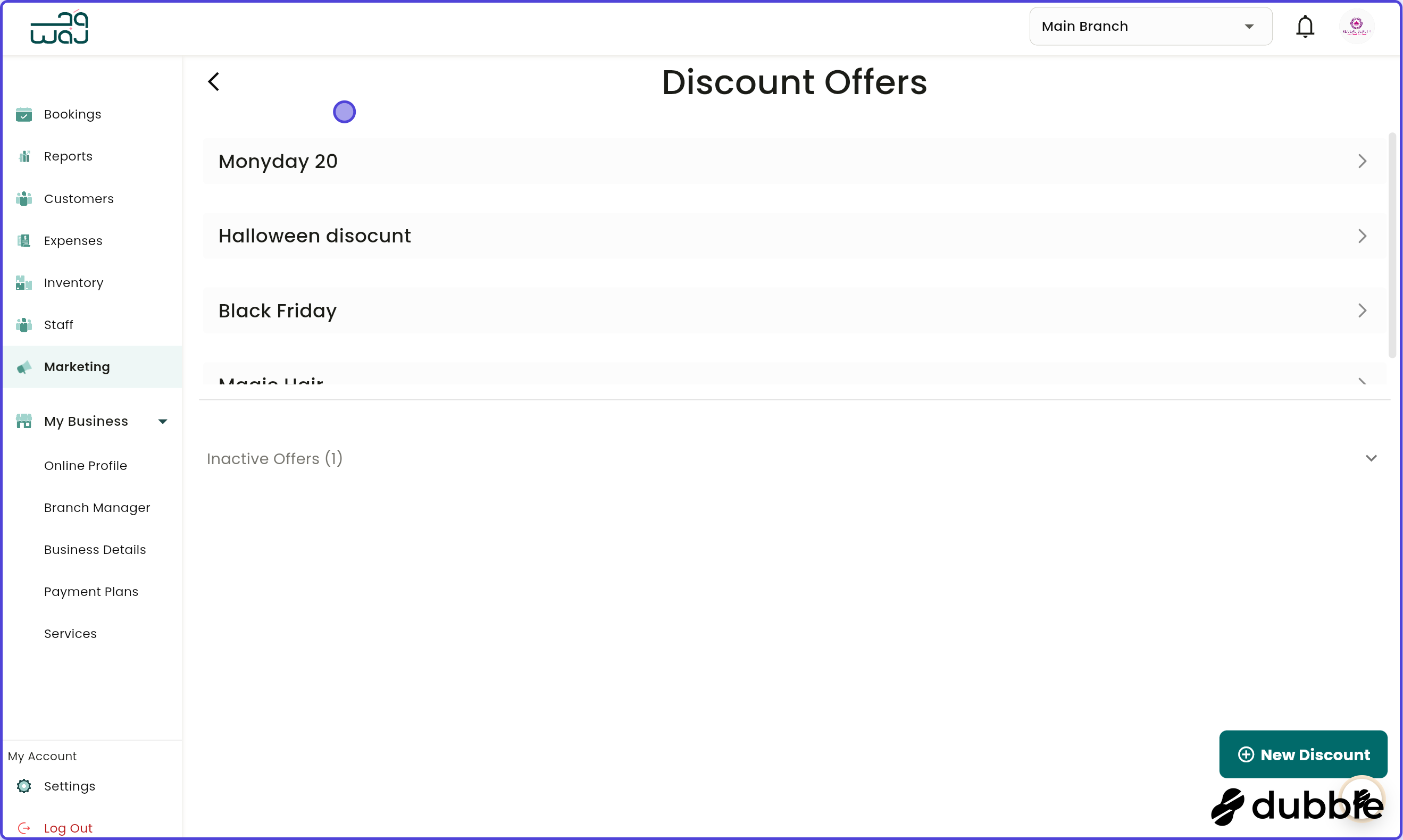 Marketing offers screenshot