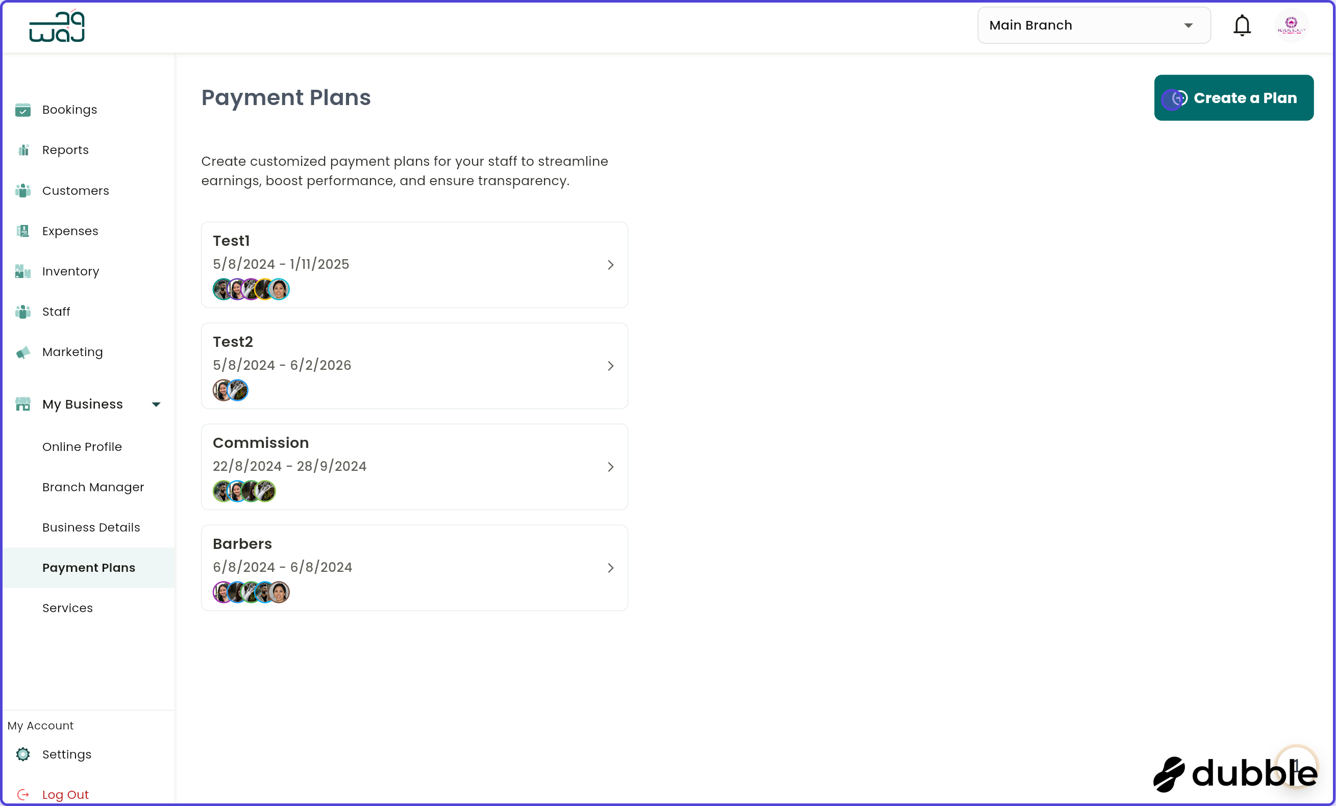 Payment plans add new payment plan screenshot