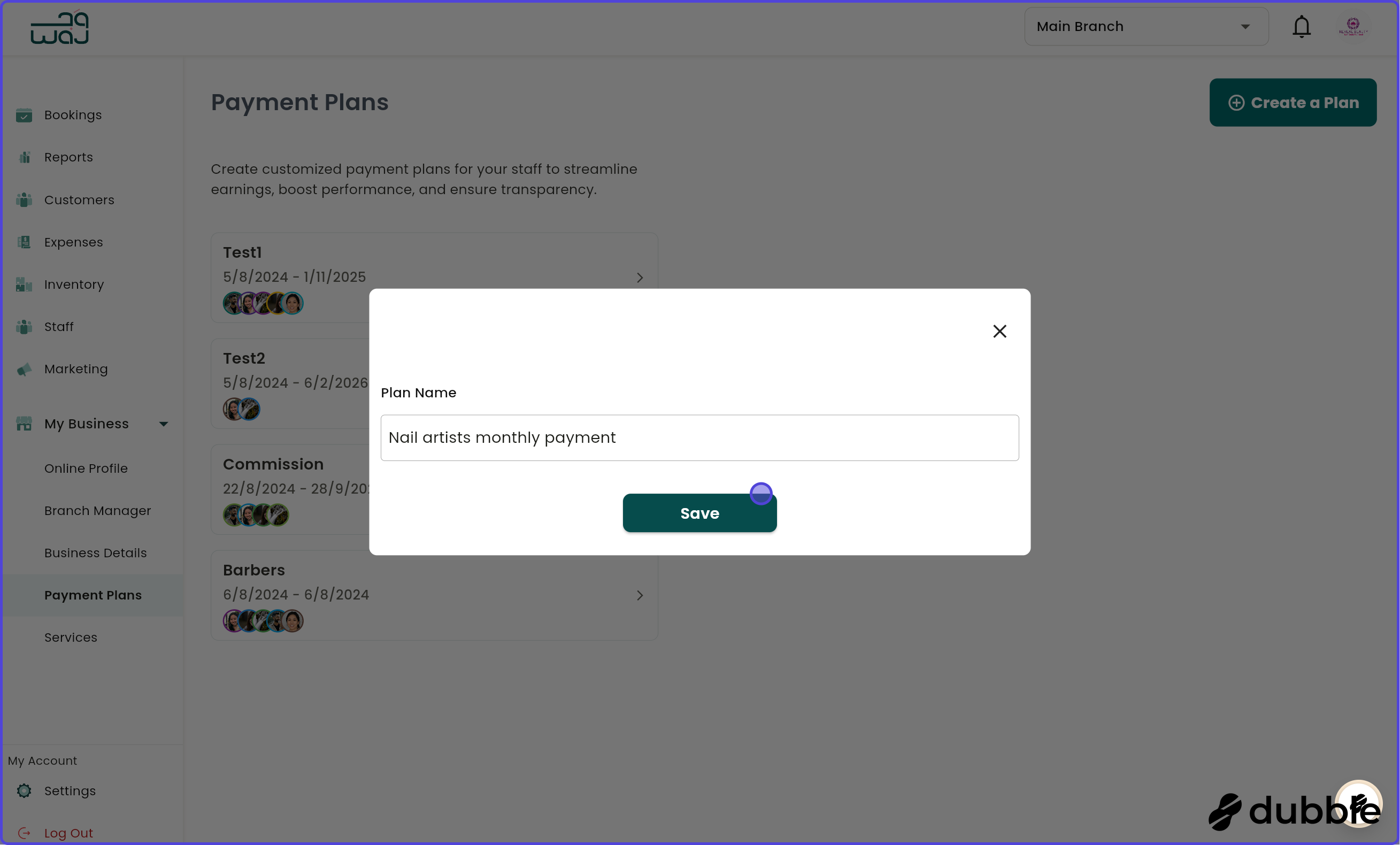 Payment plans add new payment plan screenshot