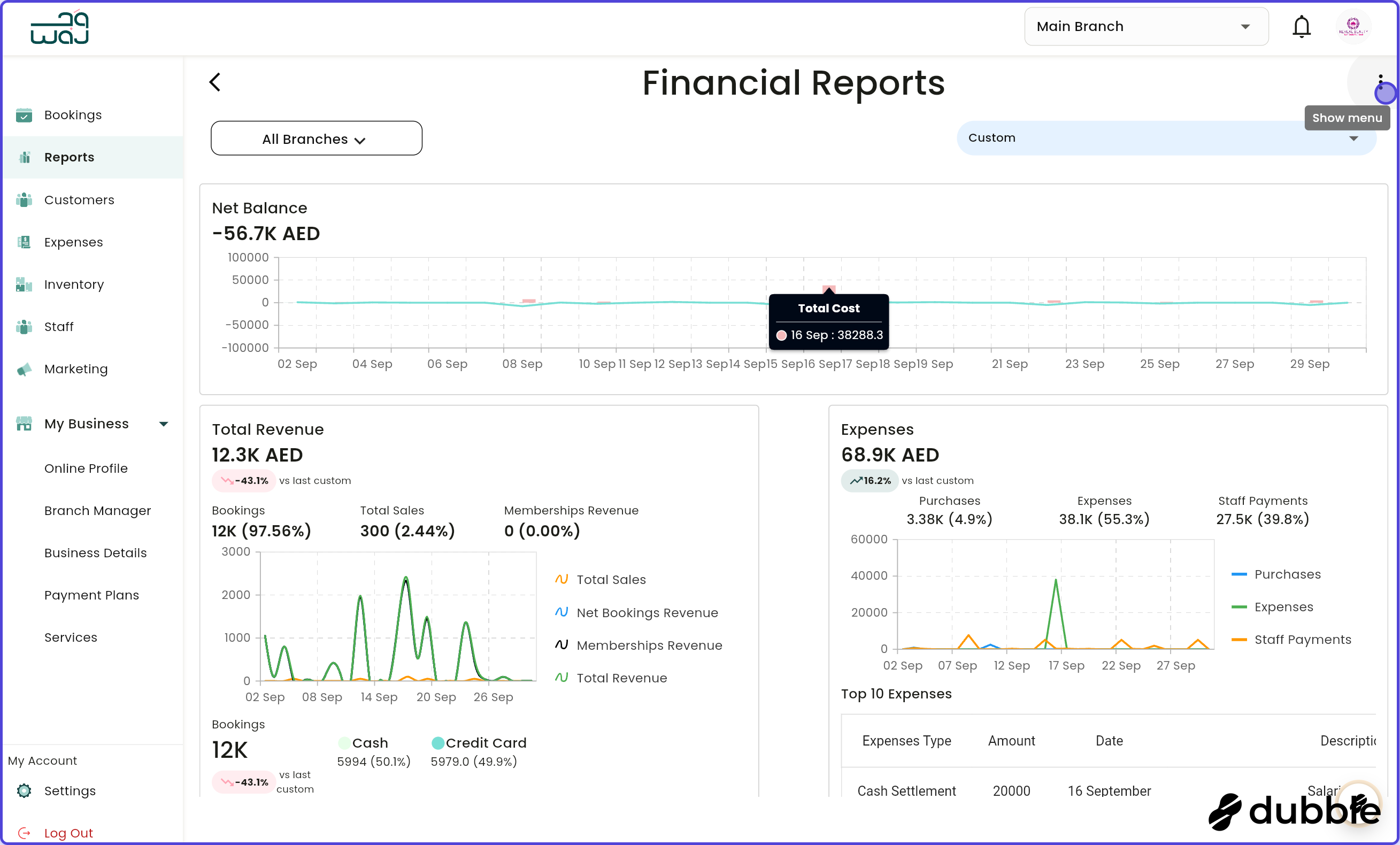 Reports exporting reports screenshot