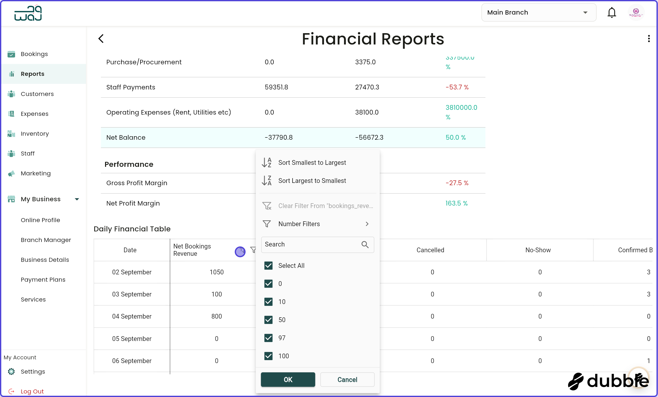 Reports viewing reports screenshot