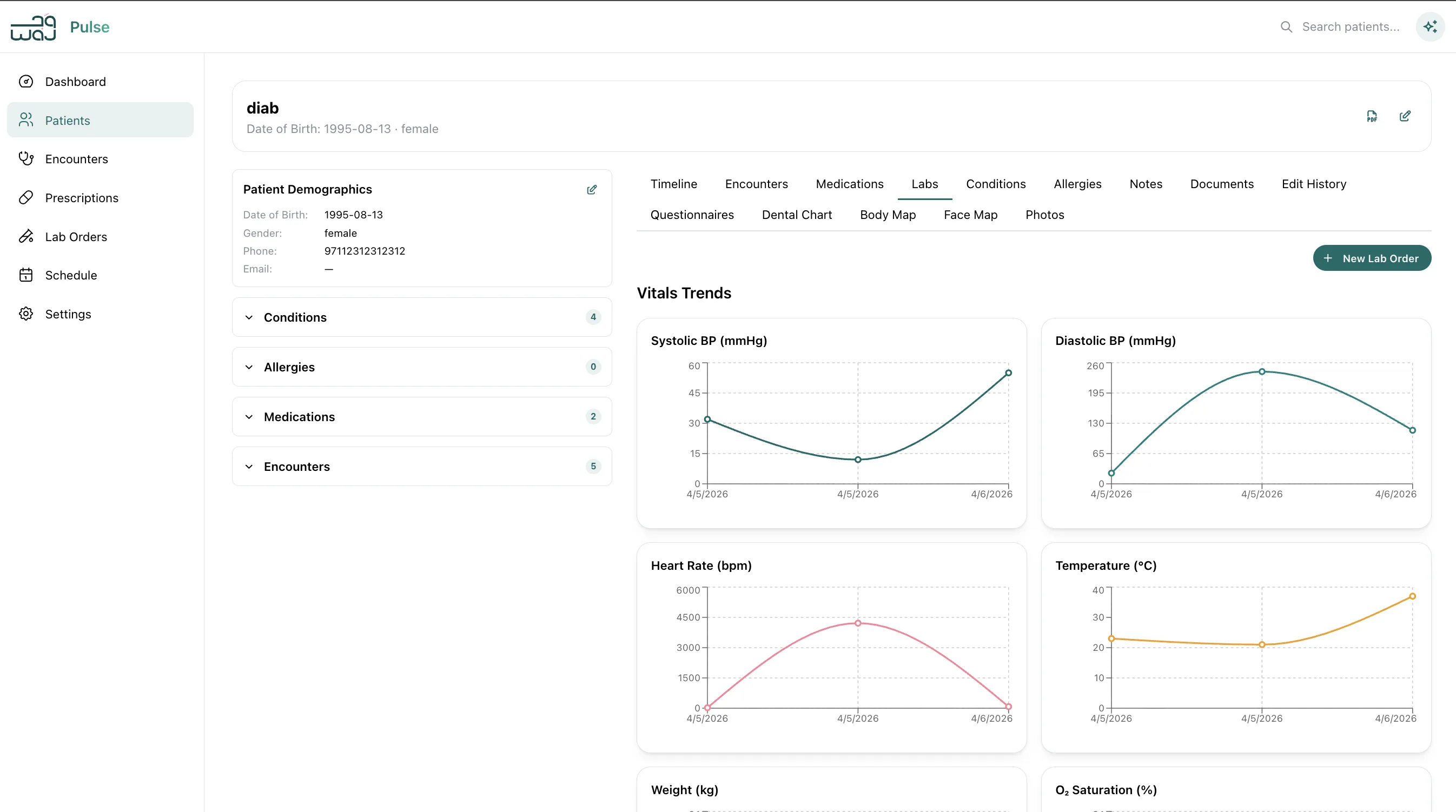 Vitals & Conditions Tracking